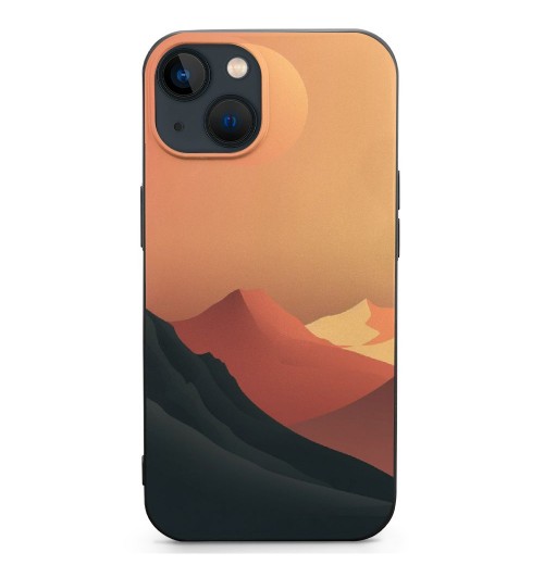 Ulloord  iPhone 14 Case | Opposites Attract | Day & Night Colorblock Mountains | Compatible with MagSafe