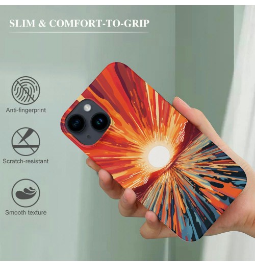 Ulloord  iPhone 14 Case | Here Comes The Sun | Cute Colorblock Sunset | Compatible with MagSafe