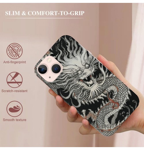 Shangniulu Compatible for iPhone 14 Case, Mysterious Powerful Dragon iPhone Case Drop Protection Slim Shockproof TPU Case Gift for Men Women