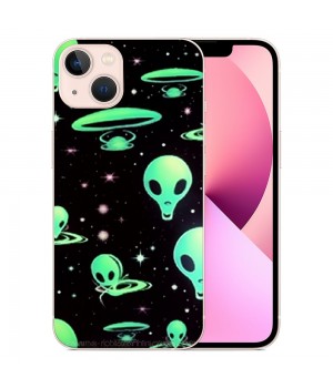 Shangniulu Compatible for iPhone 14 Pro Case, Mysterious Alien UFO iPhone Case Drop Protection Slim Shockproof TPU Case Gift for Men Women