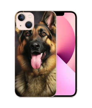 Shangniulu Compatible for iPhone 14 Pro Case, Mighty Loyal Dog German Shepherd Dog iPhone Case Drop Protection Slim Shockproof TPU Case Gift for Men Women