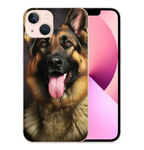 Shangniulu Compatible for iPhone 14 Pro Case, Mighty Loyal Dog German Shepherd Dog iPhone Case Drop Protection Slim Shockproof TPU Case Gift for Men Women