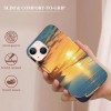 Shangniulu Compatible for iPhone 13 Case, Aesthetic Beach Palm Sunrise iPhone Case Drop Protection Slim Shockproof TPU Clear Case Gift for Men Women