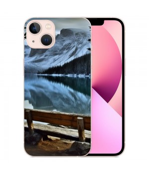 Shangniulu Compatible for iPhone 13 Pro Case, Aesthetic Nature Snow Mountain Lake iPhone Case Drop Protection Slim Shockproof TPU Clear Case Gift for Men Women