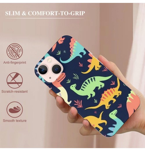 Shangniulu Compatible for iPhone 13 Pro Case, Colorful Cute Cartoon Dinosaur Printed iPhone Case Drop Protection Slim Shockproof TPU Clear Case Gift for Men Women