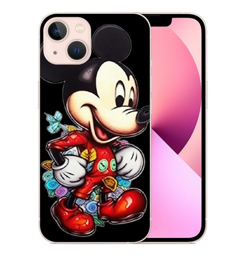 Shangniulu Compatible with iPhone 13 Pro Case Mickey Mouse Cartoon Print Crystal Clear Slim Soft TPU Bumper Anti-Scratch Four Corners Cushion Shockproof Protection Hard Back Cover