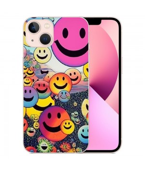 Shangniulu Cute Face Case Girls Women Preppy Aesthetic Cute Face Print Shockproof Protective Case Soft TPU Hard Back Anti-Scratch Cover for iPhone 14