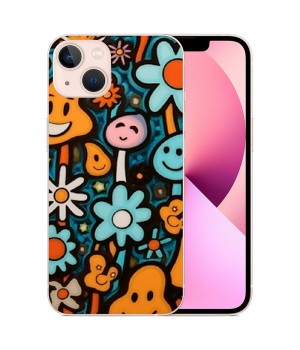 Shangniulu Hippie Flower Case Indie Aesthetic Cute Mushroom Graphic Print Shockproof Protective Case Soft TPU Hard Back Anti-Scratch Cover