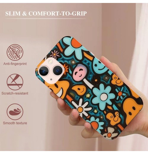 Shangniulu Hippie Flower Case Indie Aesthetic Cute Mushroom Graphic Print Shockproof Protective Case Soft TPU Hard Back Anti-Scratch Cover