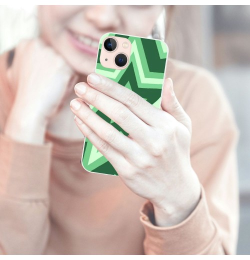 Shangniulu Cute Case Green Stars Coffee Latte Print Shockproof Protective Case Soft TPU Hard Back Anti-Scratch Cover for iPhone 13 Pro