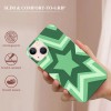 Shangniulu Cute Case Green Stars Coffee Latte Print Shockproof Protective Case Soft TPU Hard Back Anti-Scratch Cover for iPhone 13 Pro