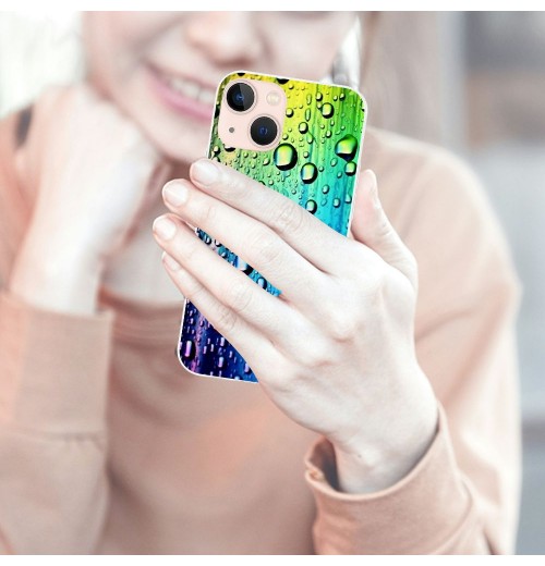 Shangniulu Compatible for iPhone 14 Pro Max Case, Aesthetic Colorful Rainbow Drops iPhone Case Drop Protection Slim Shockproof TPU Case Gift for Men Women