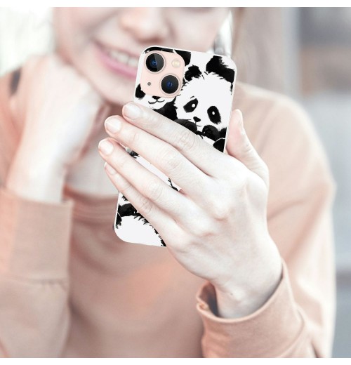 Shangniulu Compatible for iPhone 13 Pro Case, Cute Kawaii Panda Funny Animal iPhone Case Drop Protection Slim Shockproof TPU Clear Case Gift for Men Women