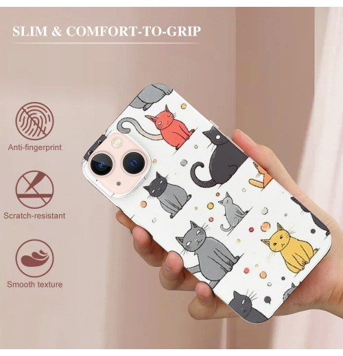 Shangniulu Compatible with MagSafe Wireless Charging Cute Cat Design Shockproof Anti-Scratch Cover for Men&amp;Women (Clear) for iPhone 13 Pro