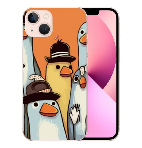 Shangniulu Cute Cartoon Duck Case Girls Women Kawaii Cartoon Printed Shockproof Protective Case Soft TPU Hard Back Anti-Scratch Cover