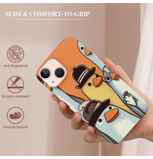 Shangniulu Cute Cartoon Duck Case Girls Women Kawaii Cartoon Printed Shockproof Protective Case Soft TPU Hard Back Anti-Scratch Cover