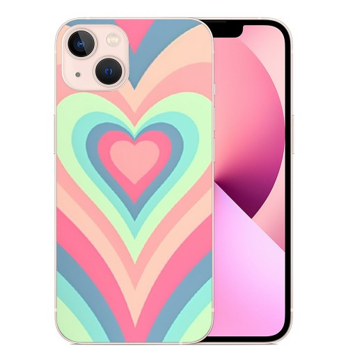 Shangniulu Love Heart Printed Case Girls Women Aesthetic Cute Shockproof Protective Case Soft TPU Hard Back Anti-Scratch Cover