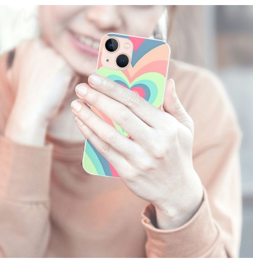 Shangniulu Love Heart Printed Case Girls Women Aesthetic Cute Shockproof Protective Case Soft TPU Hard Back Anti-Scratch Cover