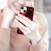 Shangniulu Love Heart Case Girls Women Cute Red Heart Print Shockproof Protective Case Soft TPU Hard Back Anti-Scratch Cover