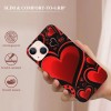 Shangniulu Love Heart Case Girls Women Cute Red Heart Print Shockproof Protective Case Soft TPU Hard Back Anti-Scratch Cover