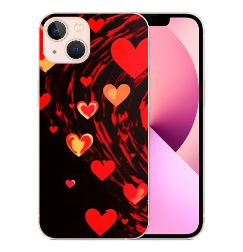 Shangniulu Love Heart Case Girls Women Cute Red Heart Print Shockproof Protective Case Soft TPU Hard Back Anti-Scratch Cover