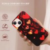 Shangniulu Love Heart Case Girls Women Cute Red Heart Print Shockproof Protective Case Soft TPU Hard Back Anti-Scratch Cover