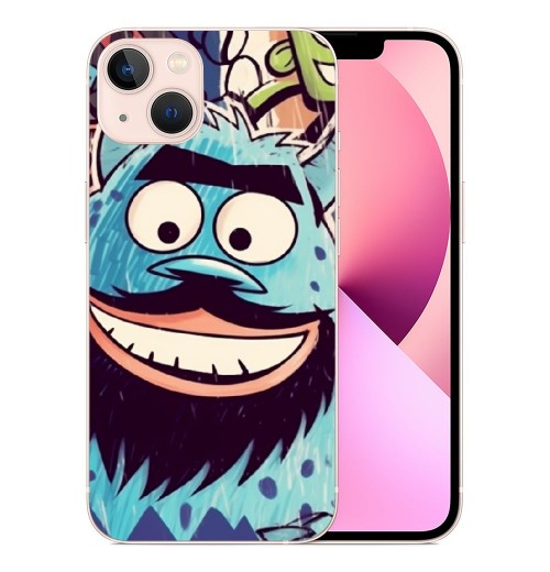 Shangniulu Cute Cartoon Monster Case Girls Women Funny Kawaii Printed Shockproof Protective Case Soft TPU Hard Back Anti-Scratch Cover for iPhone 13/13Pro