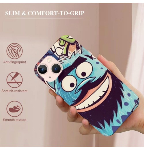 Shangniulu Cute Cartoon Monster Case Girls Women Funny Kawaii Printed Shockproof Protective Case Soft TPU Hard Back Anti-Scratch Cover for iPhone 13/13Pro