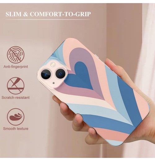 Shangniulu Love Heart Printed Case Girls Women Aesthetic Cute Shockproof Protective Case Soft TPU Hard Back Anti-Scratch Cover