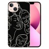 Shangniulu Abstract Art Case Line Face Print Shockproof Protective Cases Soft TPU Hard Back Anti-Scratch Cover