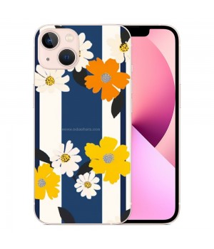 Shangniulu Flower Daisy Floral Printed Case Indie Aesthetic Color Block Shockproof Protective Case Soft TPU Hard Back Anti-Scratch Cover