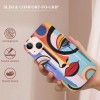 Shangniulu Abstract Colorful Art Case Indie Aesthetic Abstract Face Printed Shockproof Protective Case Soft TPU Hard Back Anti-Scratch Cover