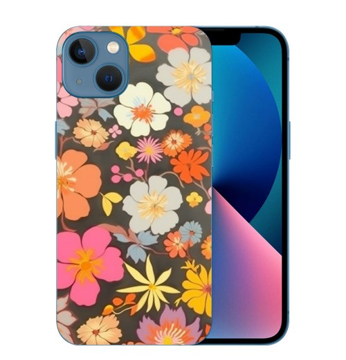 Shangniulu Retro Boho Hippie Flowers iPhone Case Anti Slip and Drop Resistant Case for iPhone 15 Pro Max