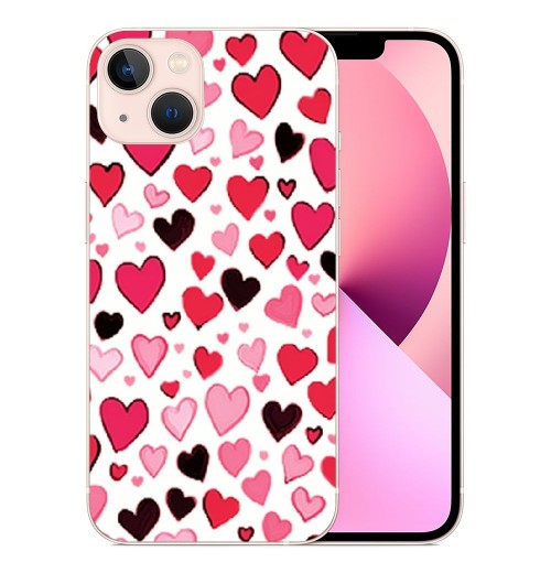 Shangniulu Cute Case Love Heart Print Shockproof Protective Cases Soft TPU Hard Back Anti-Scratch Cover for iPhone 14